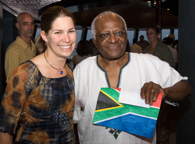 Photo with Desmond Tutu as he's leaving the reception