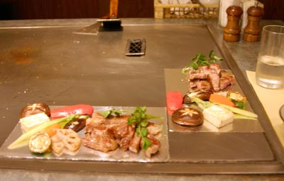 The artistically laid out main course