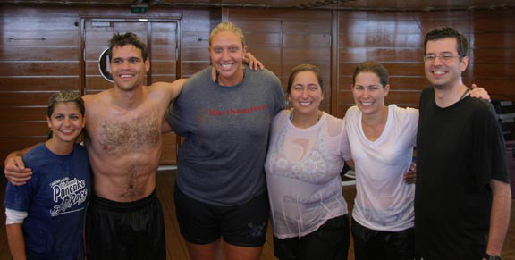 Yas, Rico, Karen, Briana, Amy, and Jason covered in Neptune sludge